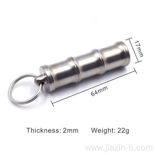 Titanium Mini Pill Holder with Keychain or Necklace